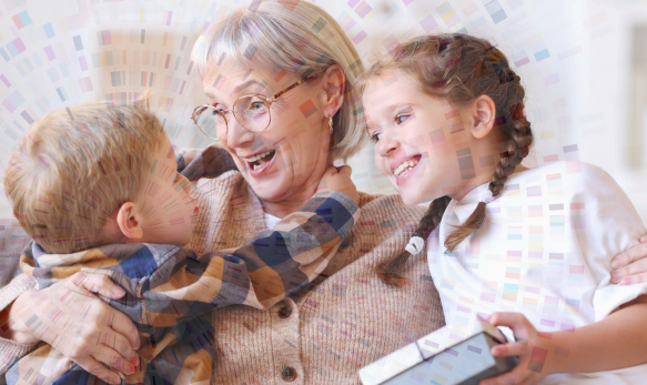Older adult with two children.png